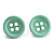 Small Pale Green Plastic Button Stud Earrings (Silver Tone) -11mm Diameter - view 2