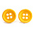 Small Yellow Plastic Button Stud Earrings (Silver Tone) -11mm Diameter - view 2