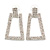 Crystal Geometric Square Hoop Earrings (Silver Tone)