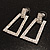 Crystal Geometric Square Hoop Earrings (Silver Tone) - view 4