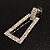 Crystal Geometric Square Hoop Earrings (Silver Tone) - view 3