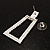 Crystal Geometric Square Hoop Earrings (Silver Tone) - view 5