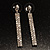 Silver Tone Diamante Linear Drop Earrings - 5cm Drop - view 5