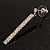 Silver Tone Diamante Linear Drop Earrings - 5cm Drop - view 4