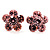 Small Pink Diamante Flower Stud Earrigns (Silver Tone) -2cm Diameter