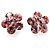 Small Pink Diamante Flower Stud Earrigns (Silver Tone) -2cm Diameter - view 6