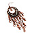 Copper Tone Crystal Hoop Chandelier Earrings - 8cm Drop - view 5