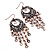 Copper Tone Crystal Hoop Chandelier Earrings - 8cm Drop - view 8