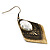 Vintage Diamond Shape Diamante Drop Earrings (Bronze Tone) - 6.5cm Drop - view 3
