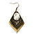 Vintage Diamond Shape Diamante Drop Earrings (Bronze Tone) - 6.5cm Drop - view 4