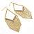 Long Mesh Crystal Drop Earrings (Gold Tone) - 11cm Drop