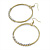 Slim Crystal Hoop Drop Earrings (Gold Tone Metal) - 5.5 Diameter