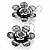 Silver Tone Textured Floral Drop Earrings - 5.5cm Drop - view 3