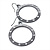 Polished Gun Metal Diamante Hoop Earrings - 4.5cm Diameter