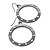 Polished Gun Metal Diamante Hoop Earrings - 4.5cm Diameter - view 2