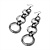 Long Gun Metal Crystal Cascade Hoop Earrings - 12cm Drop