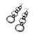 Long Gun Metal Crystal Cascade Hoop Earrings - 12cm Drop - view 2