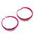 Large Neon Pink Crystal Hoop Earrings - 6cm Diameter - view 8