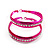Large Neon Pink Crystal Hoop Earrings - 6cm Diameter - view 4