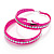 Large Neon Pink Crystal Hoop Earrings - 6cm Diameter - view 7