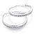 Large Metallic Silver Crystal Hoop Earrings - 6cm Diameter - view 2