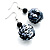 Black Sequin Ball Drop Earrings (Silver Tone) - 5.5cm Drop - view 6