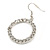 Medium Silver Tone Crystal Hoop Earrings - 2.8cm Diameter - view 3