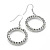 Medium Silver Tone Crystal Hoop Earrings - 2.8cm Diameter - view 5