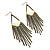 Long Bronze Tone Chain Crystal Chandelier Earrings - 13.5cm Drop - view 8
