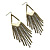 Long Bronze Tone Chain Crystal Chandelier Earrings - 13.5cm Drop - view 7