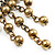 Floral Bead Drop Earrings (Bronze & White Tone) - 9cm Drop - view 6
