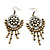Floral Bead Drop Earrings (Bronze & White Tone) - 9cm Drop - view 2