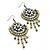 Floral Bead Drop Earrings (Bronze & White Tone) - 9cm Drop - view 7
