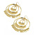 Large Dangle Hoop Earrings (Gold Tone Metal) - 6.5cm Diameter