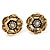 Charming Diamante Daisy Stud Earrings (Burn Gold Tone) - 2.2cm Diameter - view 3
