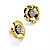 Charming Diamante Daisy Stud Earrings (Burn Gold Tone) - 2.2cm Diameter - view 6