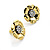 Charming Diamante Daisy Stud Earrings (Burn Gold Tone) - 2.2cm Diameter - view 5