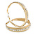 Large Gold Plated Crystal Hoop Earrings - 6cm Diameter - view 2