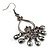 Gun Metal Bead Gothic Style Drop Earrings - 7cm Drop - view 5