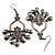 Gun Metal Bead Gothic Style Drop Earrings - 7cm Drop - view 6
