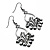 Gun Metal Bead Gothic Style Drop Earrings - 7cm Drop - view 8