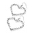 Diamante Heart Drop Earrings (Silver Tone) - 5cm Drop - view 2
