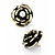 Large Dimensional Rose Stud Earrings (Bronze Tone) - 3cm Diameter - view 7