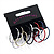 Set of 6 Metal Hoop Earrings (Silver, Gold, Black, White, Red, Blue) - 3cm Diameter