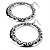Silver Tone Pattern Hoop Earrings - 6.5cm Diameter - view 4