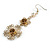 Long Filigree Floral Drop Earrings (Gold Tone) - 9cm Drop - view 3