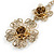 Long Filigree Floral Drop Earrings (Gold Tone) - 9cm Drop - view 2