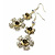Long Filigree Floral Drop Earrings (Gold Tone) - 9cm Drop - view 5
