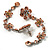 Long Statement Floral Dangle Earrings (Silver&Peach) -7cm Drop - view 4