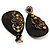 Vintage Teardrop Shell Amber Coloured  Resin Bead Drop Earrings (Bronze Tone) - view 7